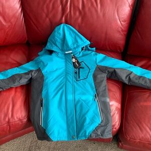 This is a brand new turquoise MoFiz winter coat for teens Size M 10/12